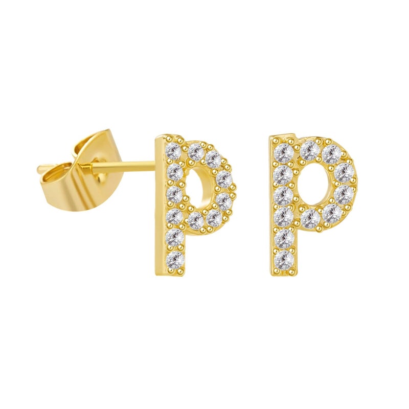 Schicke und dezente personalisierte Ohrstecker mit den Anfangsbuchstaben A-Z
