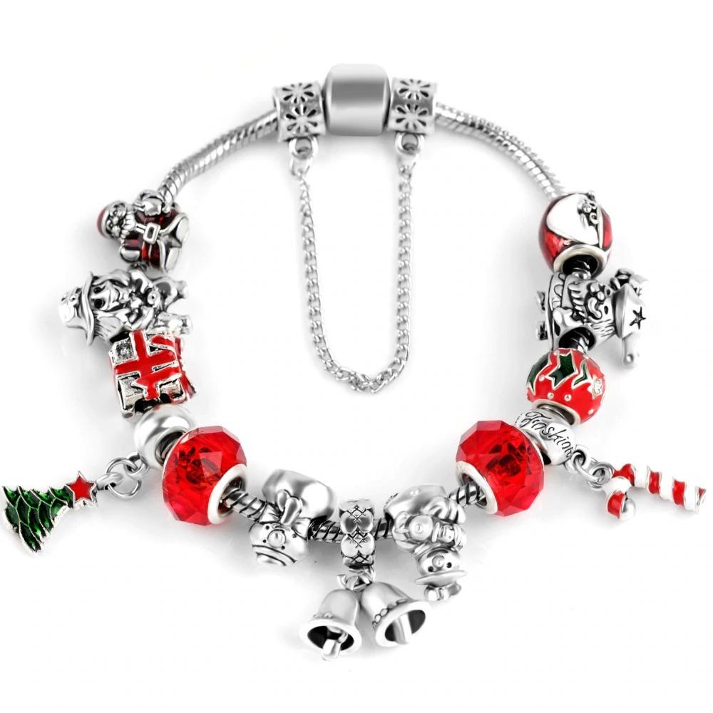 Charm-Armband mit Murano-Perlen in Weihnachtsschmuck-Galore