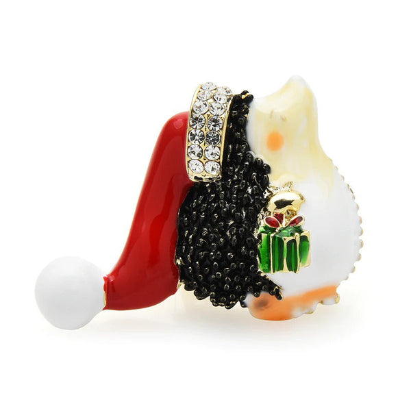 Weihnachtsferien-Igel trägt rote Mütze Brosche Pins