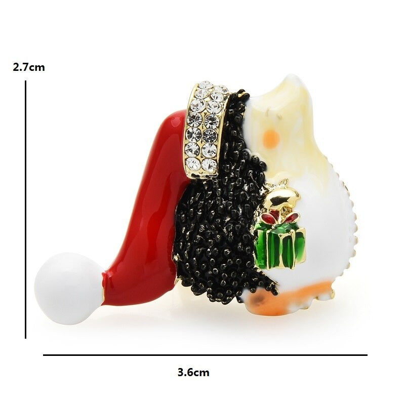Weihnachtsferien-Igel trägt rote Mütze Brosche Pins
