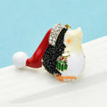 Weihnachtsferien-Igel trägt rote Mütze Brosche Pins