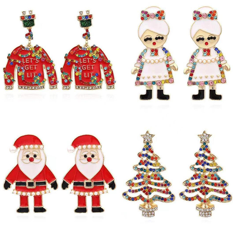 Kollektion modischer Statement-Ohrringe für die Weihnachtszeit