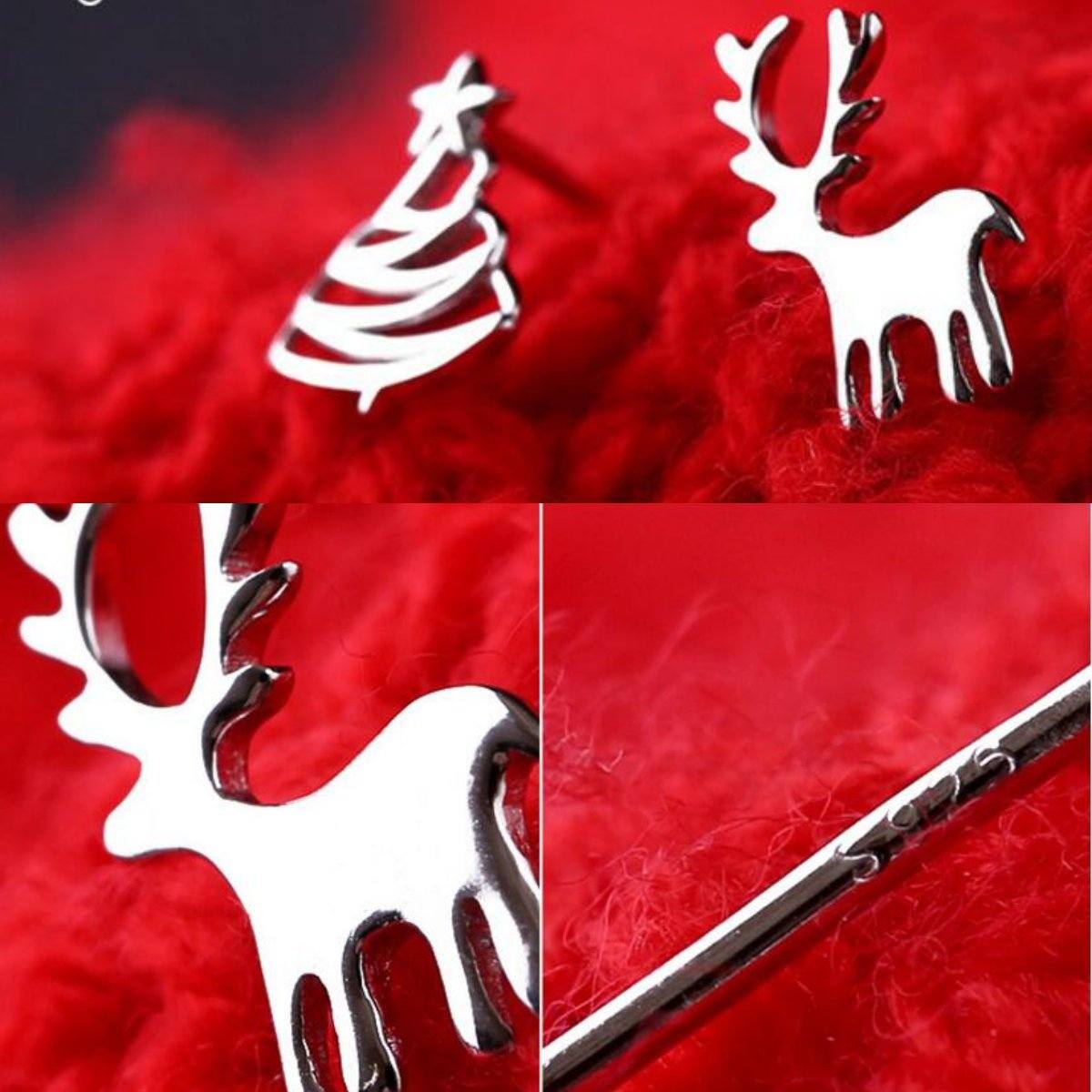 Asymmetrische Ohrringe mit Weihnachtsmann-Motiv