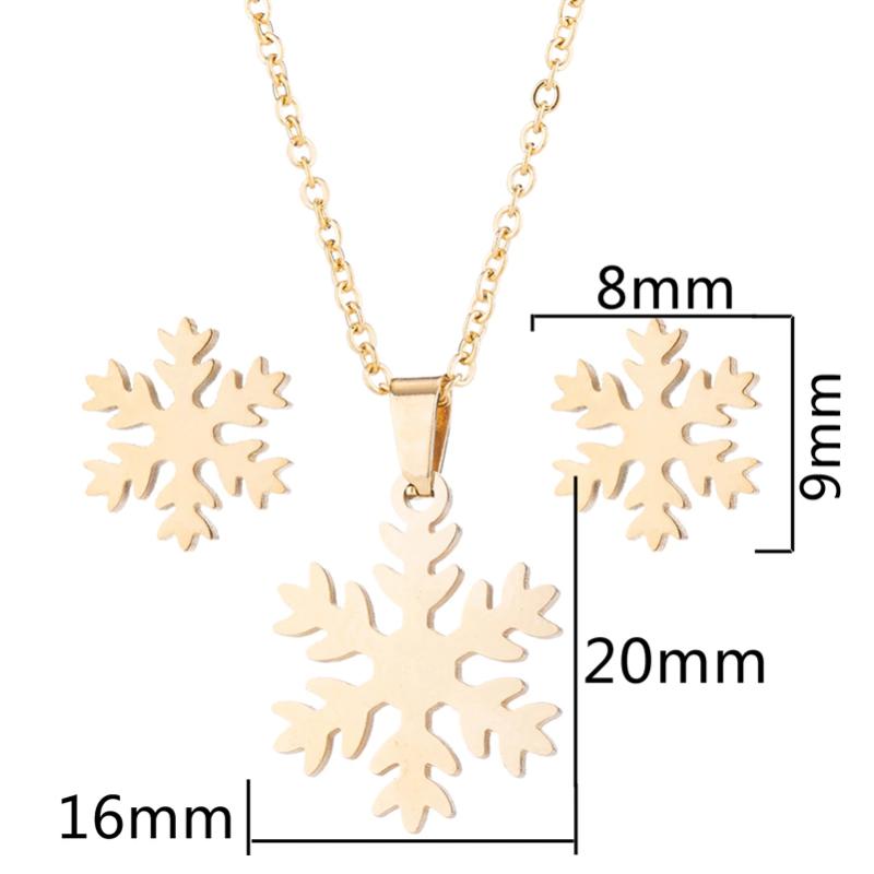 Weihnachts-Schneeflocken-Set aus Halskette und Ohrringen