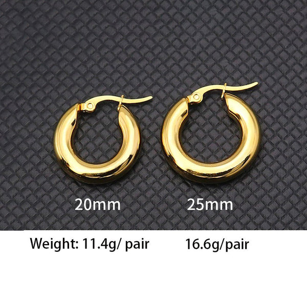 Klobige Creolen in C-Form