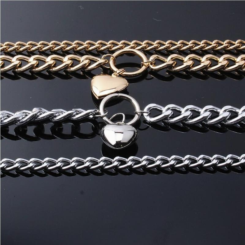 Klobige Doppelkette mit Herzanhänger