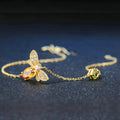 Citrin Stein Honig Biene Charm Armband