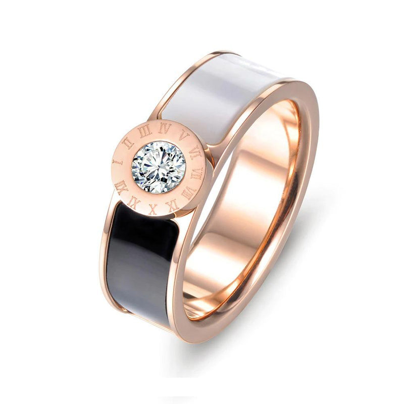 Klassische Edelstahlringe mit römischen Ziffern