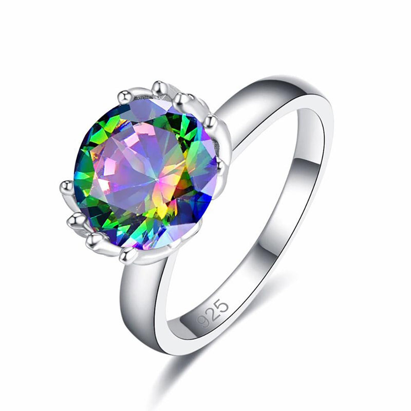 Klassische Silberringe mit rundem Zirkonia