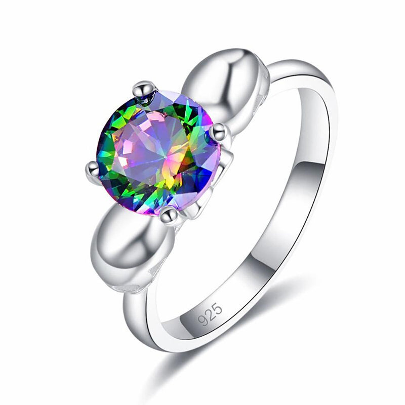 Klassische Silberringe mit rundem Zirkonia