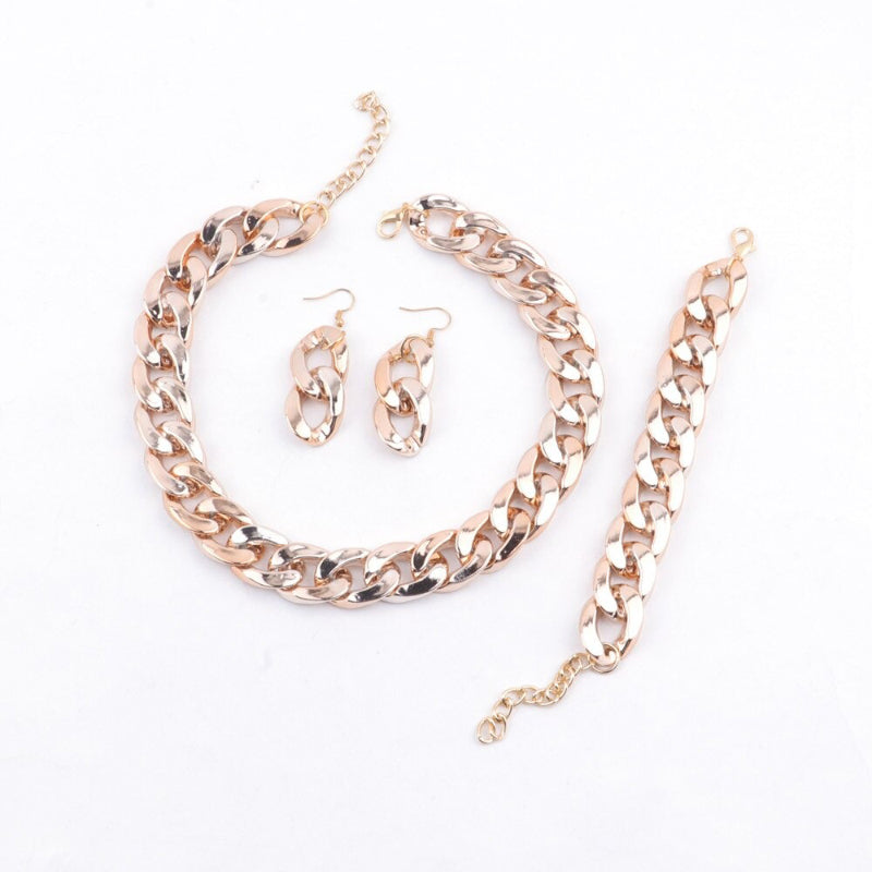 Bunte Acrylkette Halskette mit Armband und Ohrringen Schmuckset