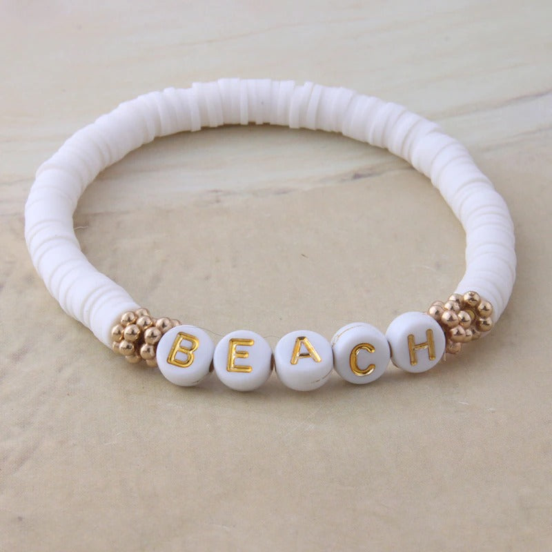 Bunte Perlen Buchstaben Bohemian Sommer Strand Armbänder und Halsketten