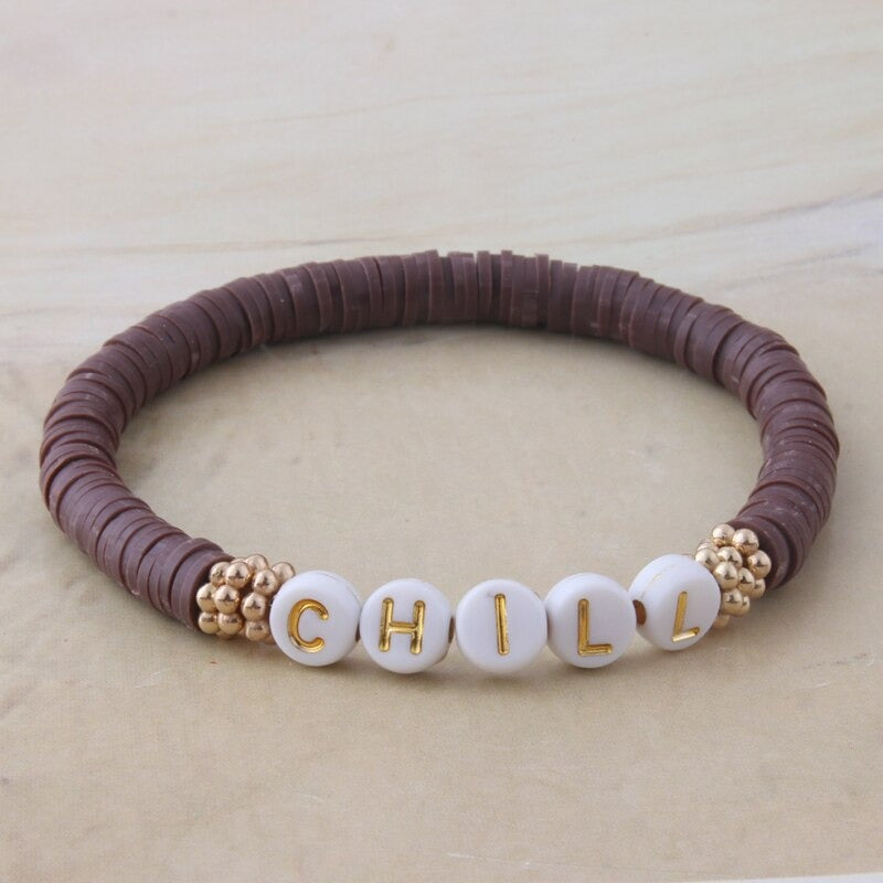 Bunte Perlen Buchstaben Bohemian Sommer Strand Armbänder und Halsketten