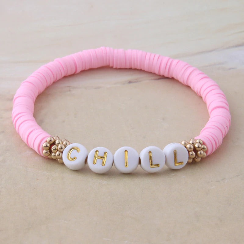 Bunte Perlen Buchstaben Bohemian Sommer Strand Armbänder und Halsketten