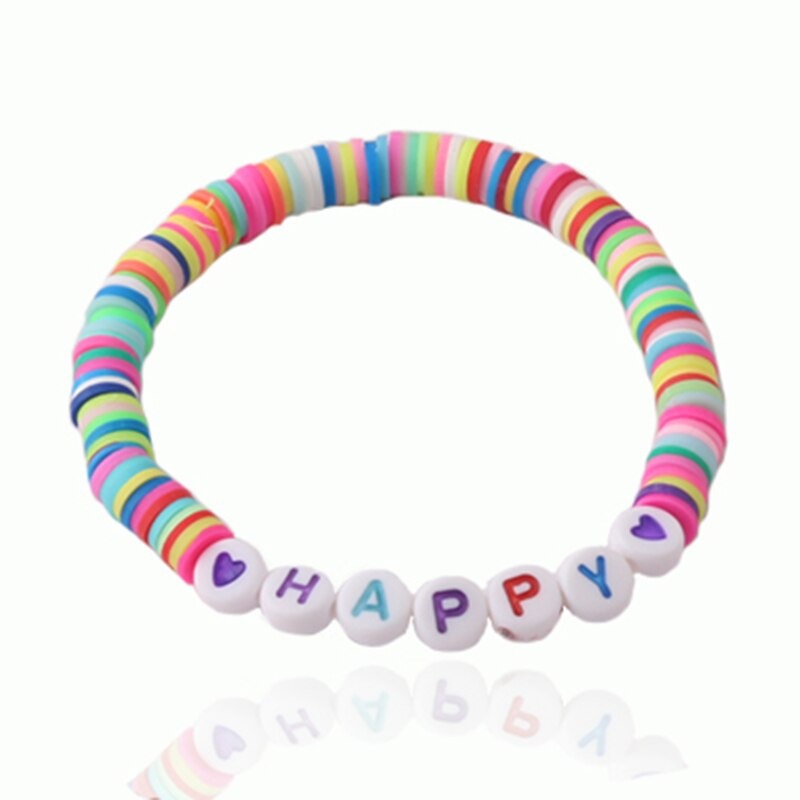 Bunte Perlen Buchstaben Bohemian Sommer Strand Armbänder und Halsketten