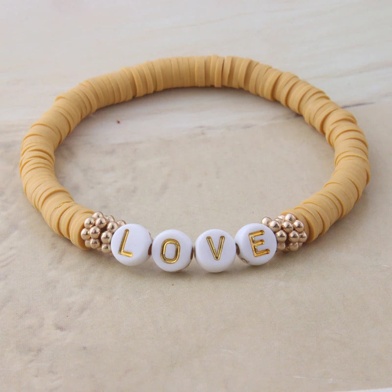 Bunte Perlen Buchstaben Bohemian Sommer Strand Armbänder und Halsketten