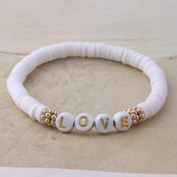 Bunte Perlen Buchstaben Bohemian Sommer Strand Armbänder und Halsketten