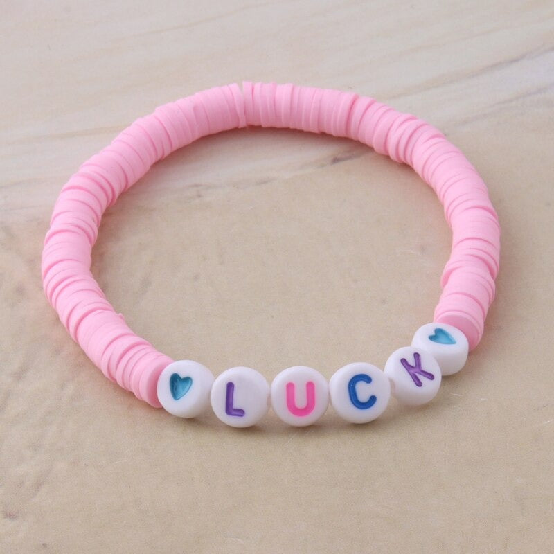 Bunte Perlen Buchstaben Bohemian Sommer Strand Armbänder und Halsketten