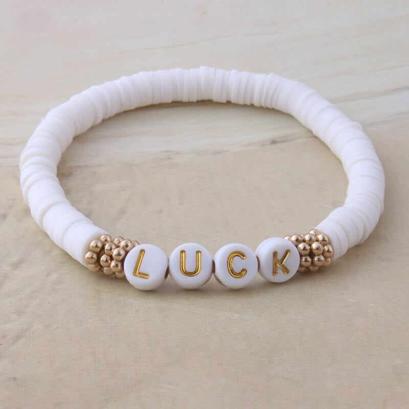 Bunte Perlen Buchstaben Bohemian Sommer Strand Armbänder und Halsketten