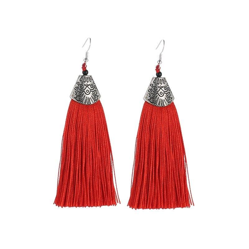 Bunte Bohemian Trend Blatt Quaste Tropfen Ohrringe