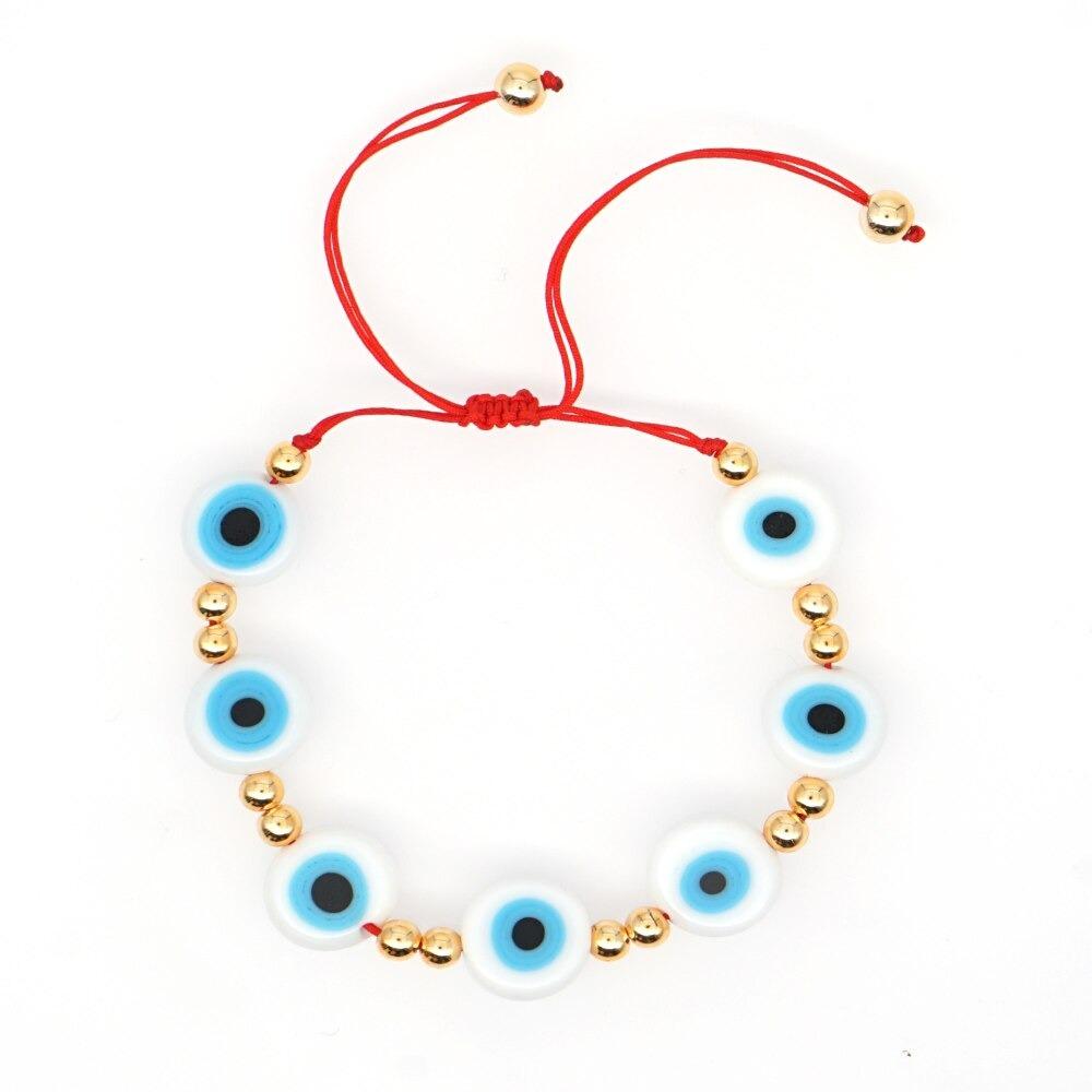 Bunte Charm-Armbänder mit Augenperlen