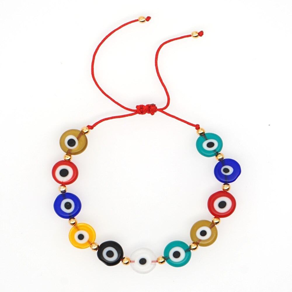Bunte Charm-Armbänder mit Augenperlen