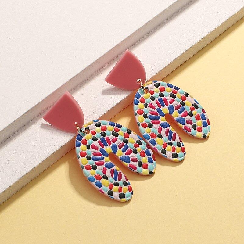 Bunte Graffiti-Sommer-Tropfen-Ohrringe