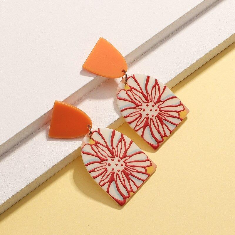 Bunte Graffiti-Sommer-Tropfen-Ohrringe