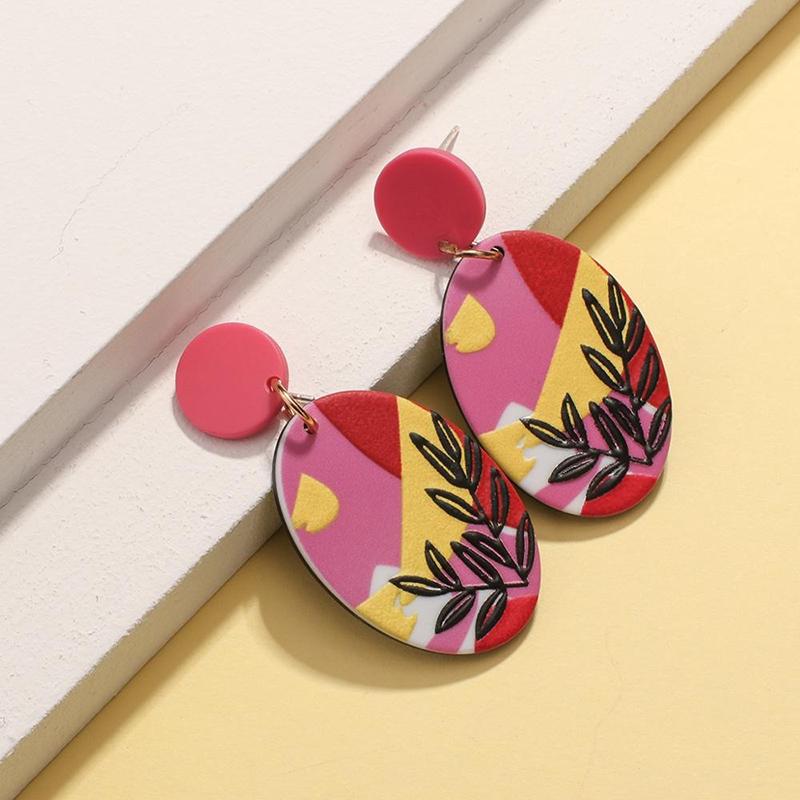 Bunte Graffiti-Sommer-Tropfen-Ohrringe