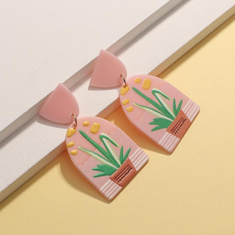 Bunte Graffiti-Sommer-Tropfen-Ohrringe