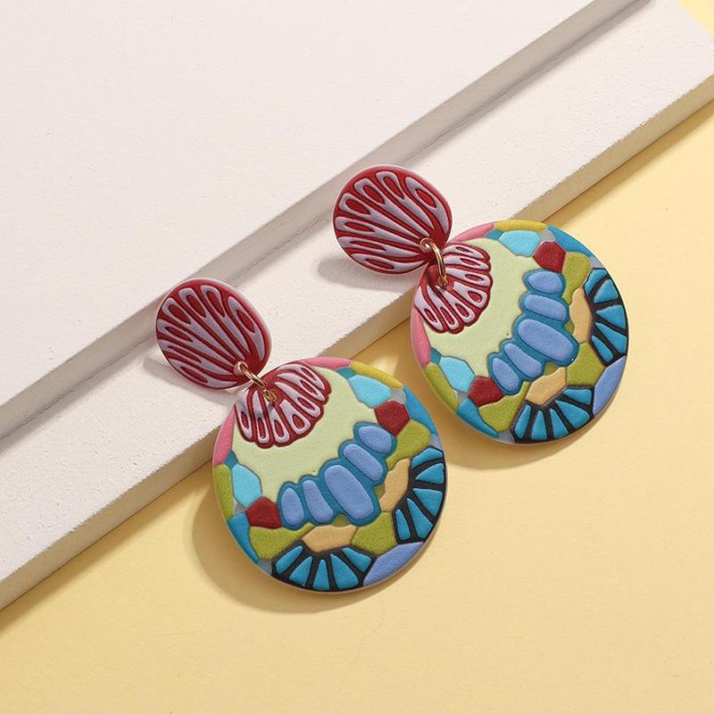 Bunte Graffiti-Sommer-Tropfen-Ohrringe