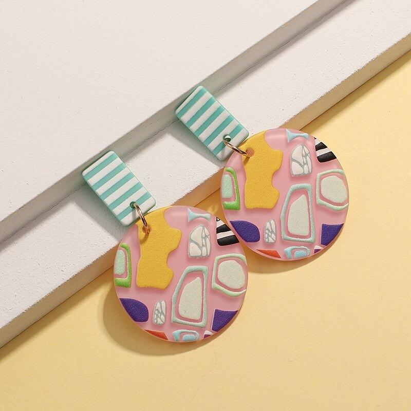 Bunte Graffiti-Sommer-Tropfen-Ohrringe