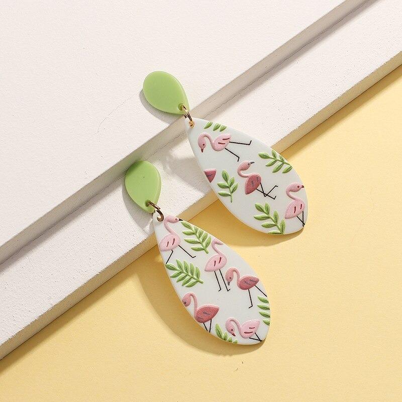 Bunte Graffiti-Sommer-Tropfen-Ohrringe