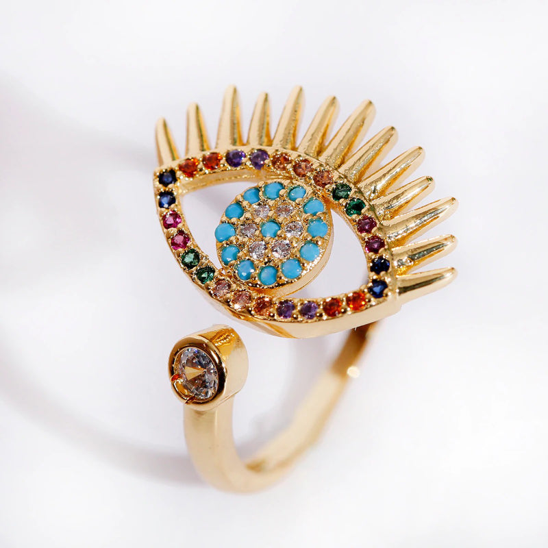 Farbenfrohe luxuriöse geometrische Zirkon-Moderinge