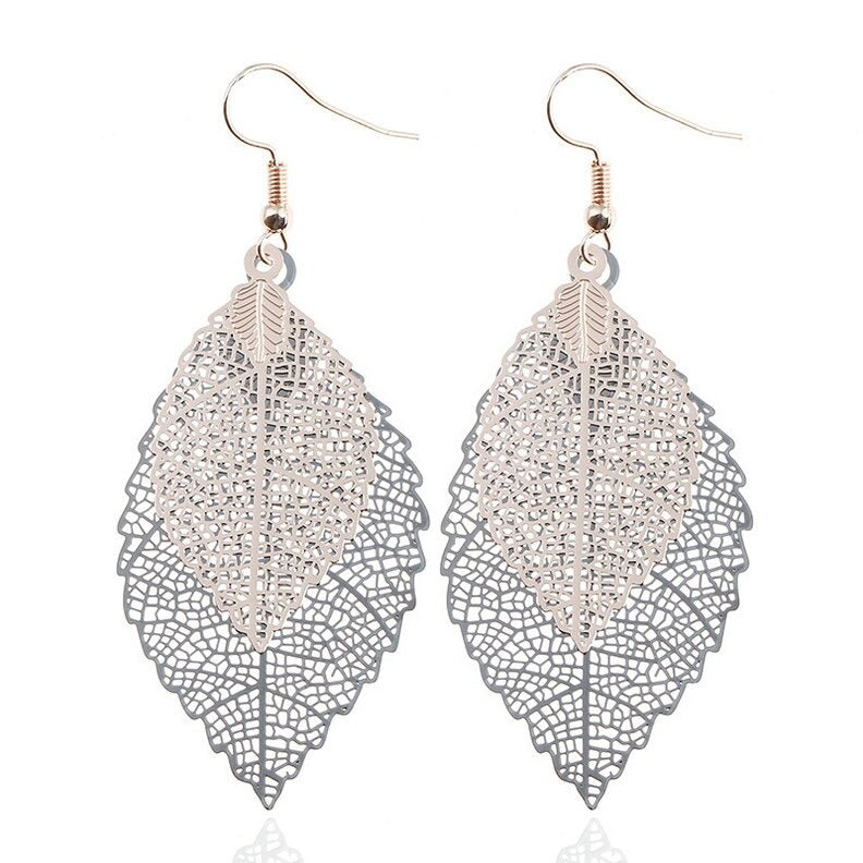 Bunte Ombre Blatt Charme Bohemian Drop Baumeln Ohrringe