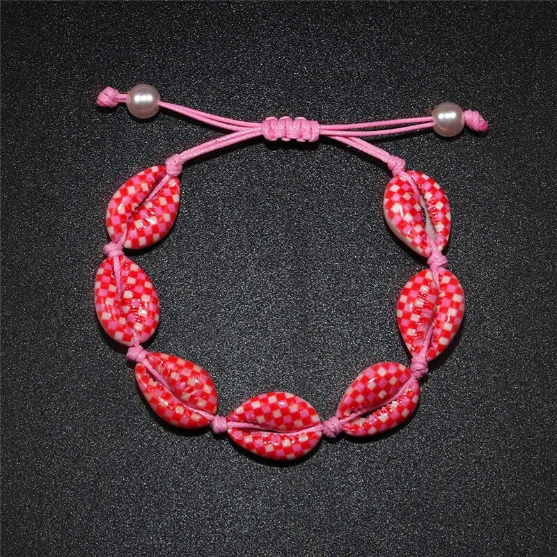 Bunte bedruckte Muschel-Muschel-verstellbare Sommer-Strand-Armbänder