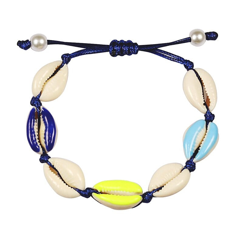 Bunte bedruckte Muschel-Muschel-verstellbare Sommer-Strand-Armbänder