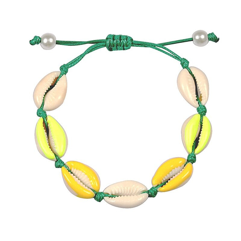 Bunte bedruckte Muschel-Muschel-verstellbare Sommer-Strand-Armbänder