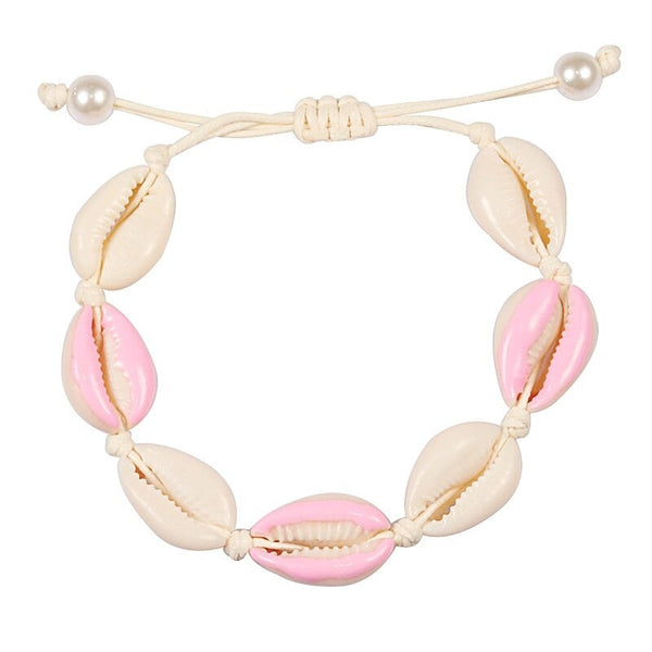Bunte bedruckte Muschel-Muschel-verstellbare Sommer-Strand-Armbänder