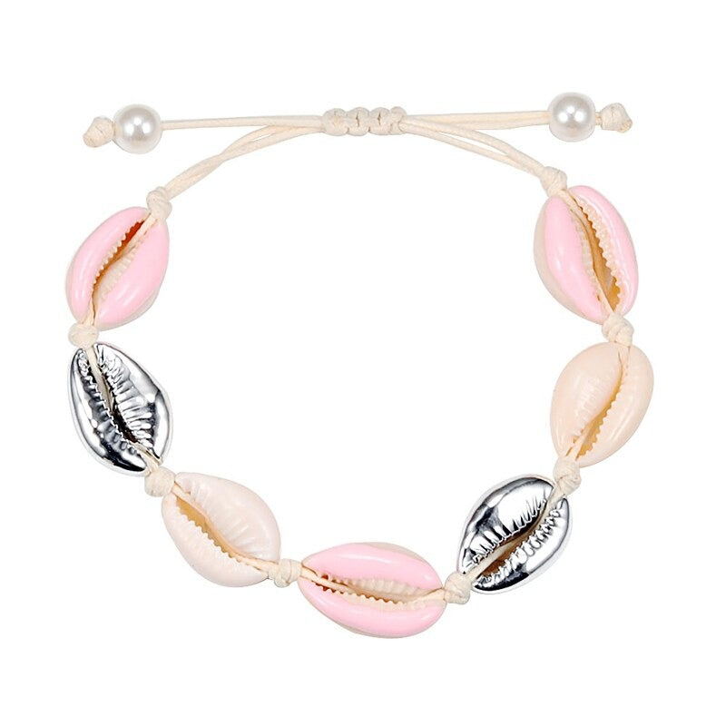 Bunte bedruckte Muschel-Muschel-verstellbare Sommer-Strand-Armbänder