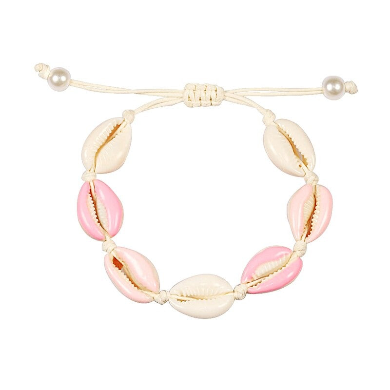 Bunte bedruckte Muschel-Muschel-verstellbare Sommer-Strand-Armbänder