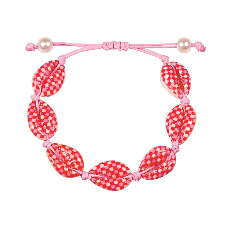 Bunte bedruckte Muschel-Muschel-verstellbare Sommer-Strand-Armbänder