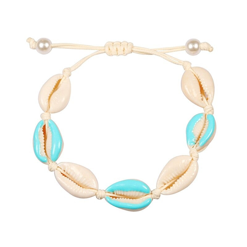 Bunte bedruckte Muschel-Muschel-verstellbare Sommer-Strand-Armbänder