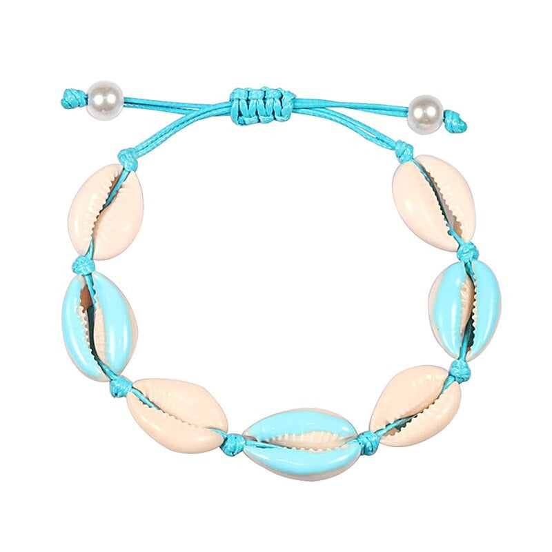 Bunte bedruckte Muschel-Muschel-verstellbare Sommer-Strand-Armbänder