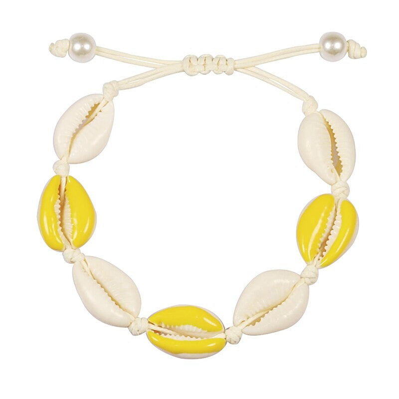 Bunte bedruckte Muschel-Muschel-verstellbare Sommer-Strand-Armbänder