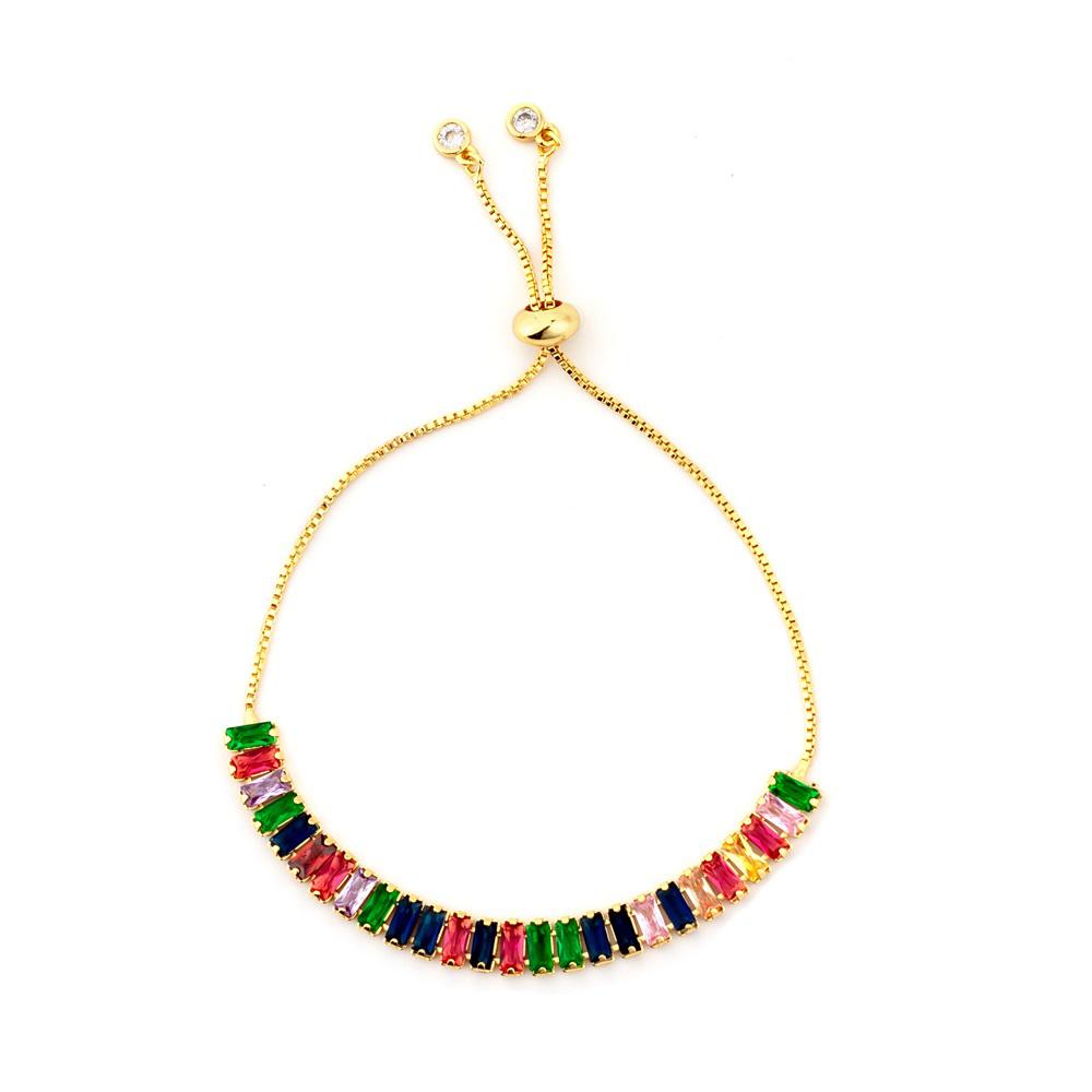 Bunte Schlangenketten-Zirkonarmbänder