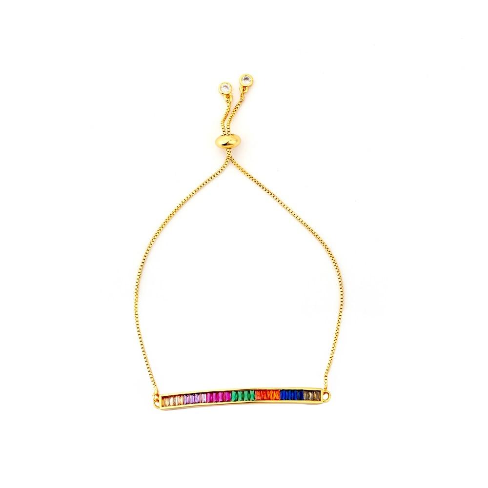 Bunte Schlangenketten-Zirkonarmbänder