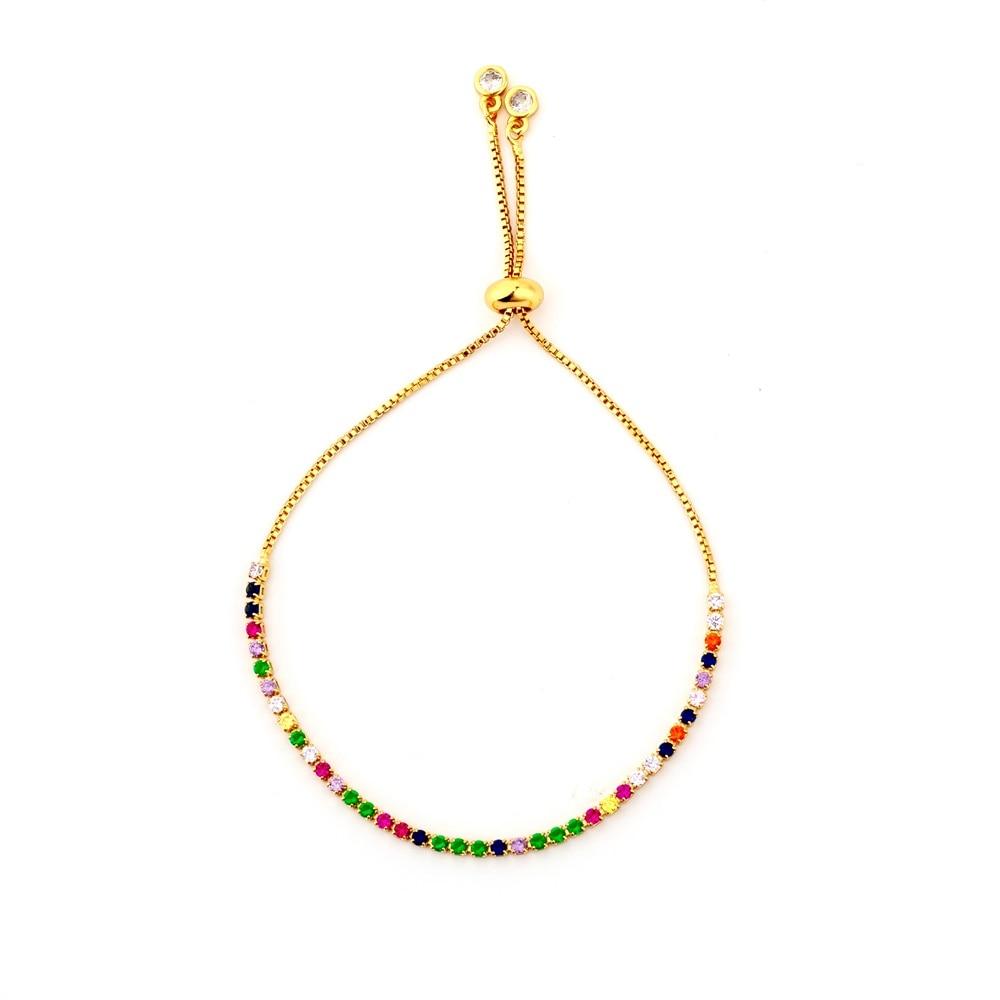 Bunte Schlangenketten-Zirkonarmbänder