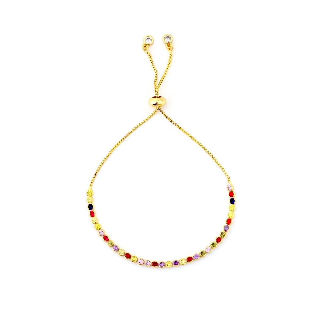 Bunte Schlangenketten-Zirkonarmbänder