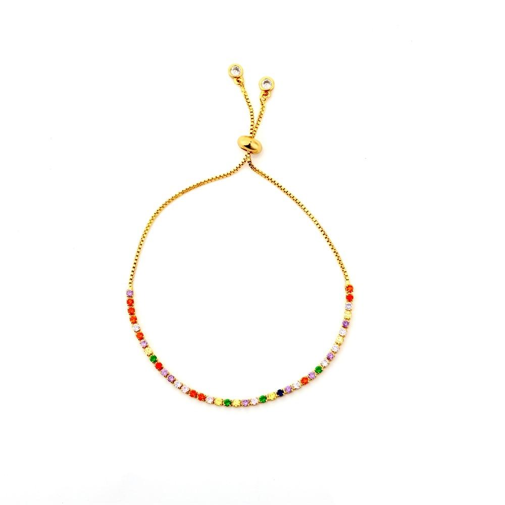 Bunte Schlangenketten-Zirkonarmbänder